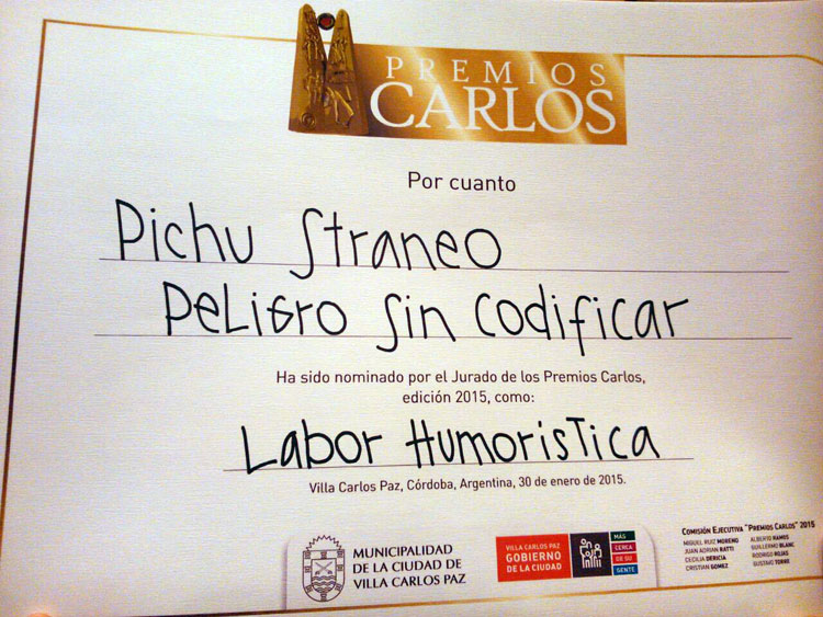 Peligro sin Codificar, Yayo y Pichu nominados a los Premios Carlos 2015!